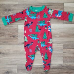 Christmas Dinosaur Footed Pajama, 3-6 Months